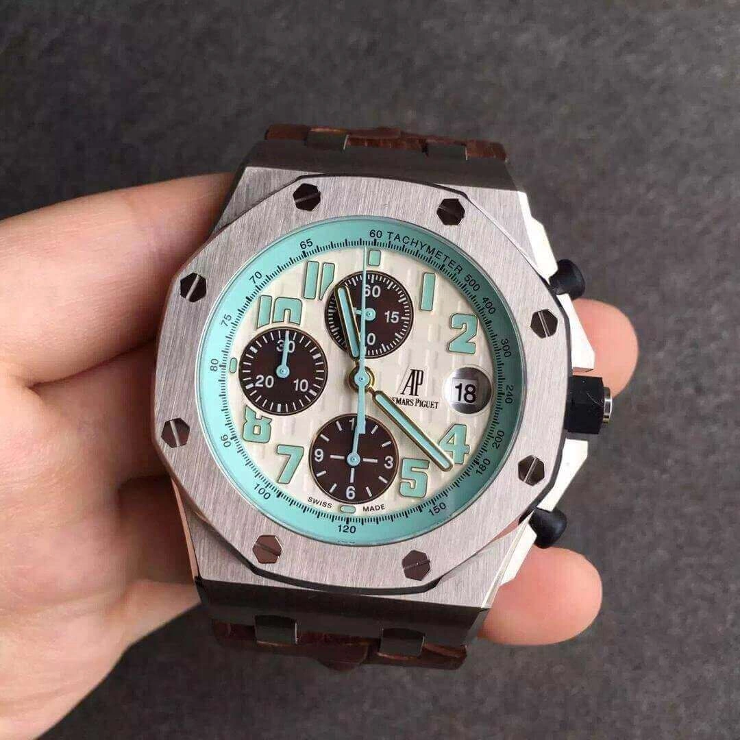Audemars Piguet Royal Oak Offshore 26187ST.OO.D801CR.01 JF Factory 1:1 Best Edition Replica Watch Brown Leather Strap